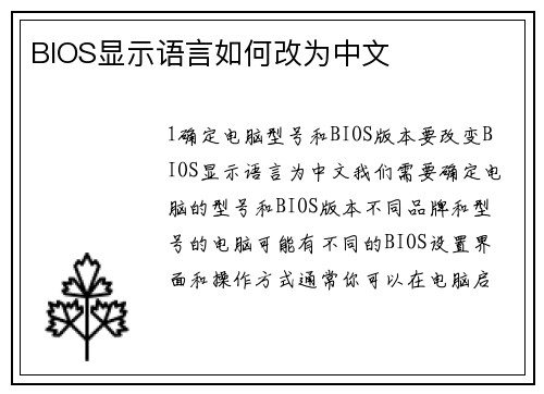 BIOS显示语言如何改为中文